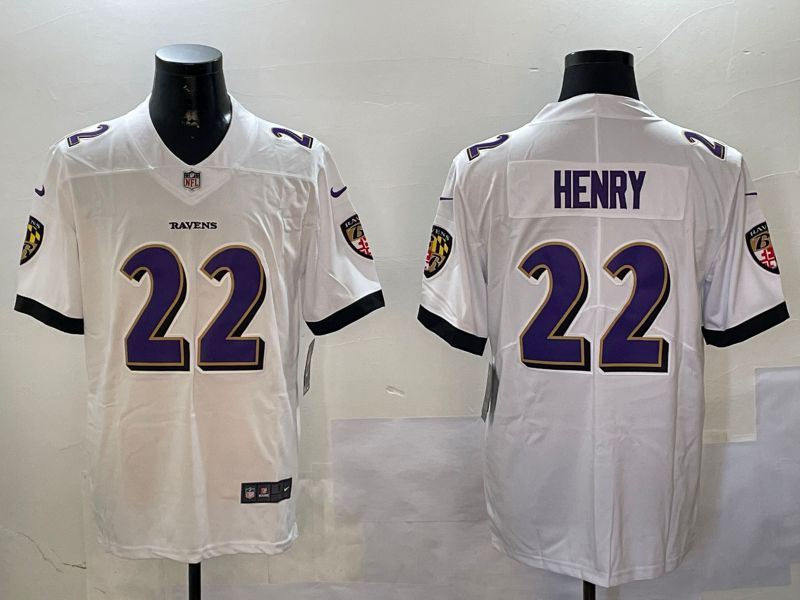 Men Baltimore Ravens #22 Henry White Second generation 2024 Nike Limited NFL Jersey style 1->baltimore ravens->NFL Jersey